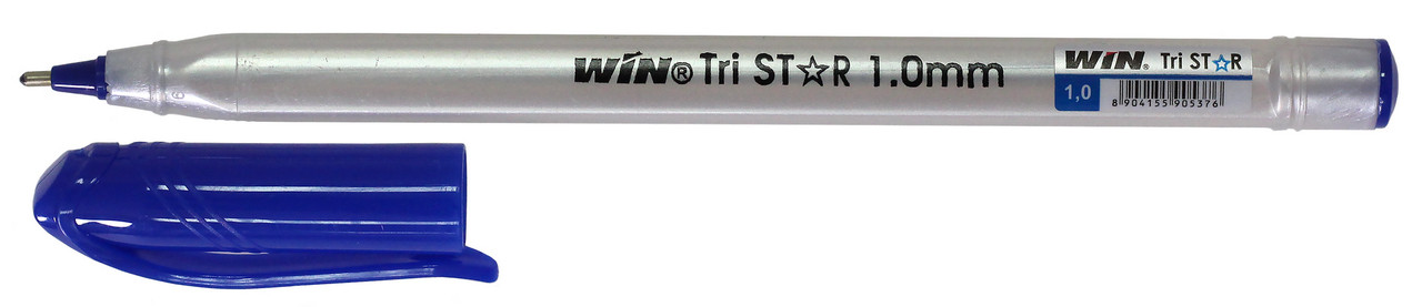 Ручка масляна WIN (TRISTAR), чорнила сині, трикутна форма